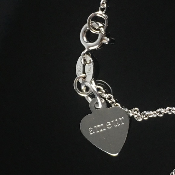 925 Silver Necklace Pearl & CZ Crystal Rhinestone - Picture 7 of 8